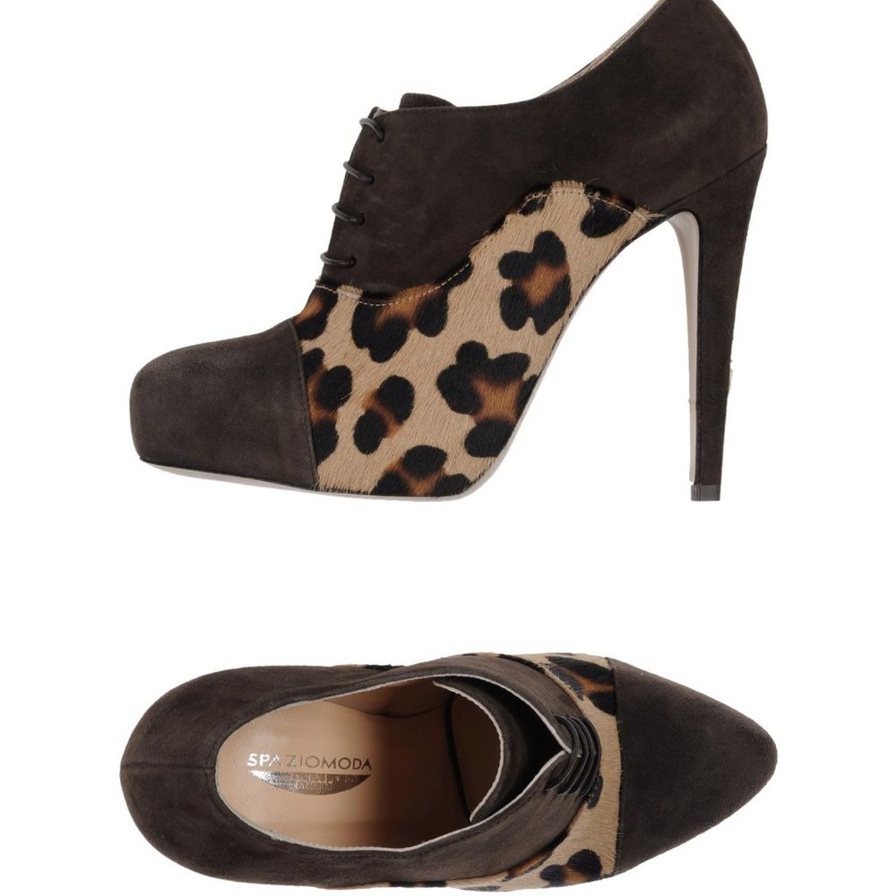 SPAZIO MODA Leopard Print Oxford Pump EU40/US8.5 or 8
